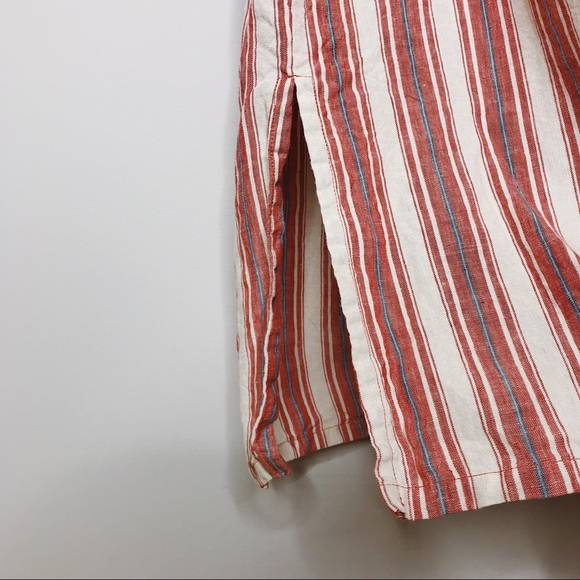Bryn Walker Striped Button Front Linen Dress - L - Picture 5 of 8